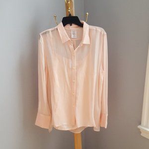Canvas for Land's End Pink Silk Shirt and Camisole